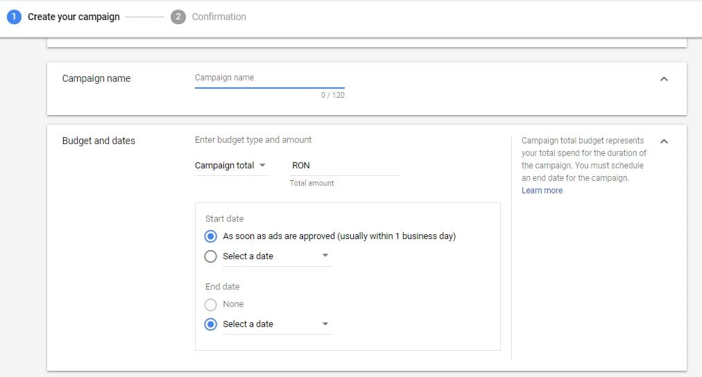 youtube bumper ads create campaign confirmation